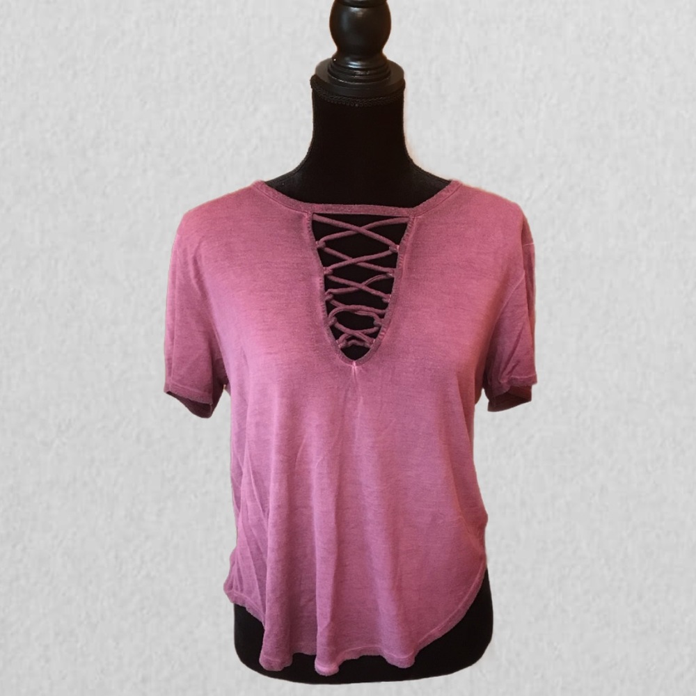 Maroon Top with Cross Front